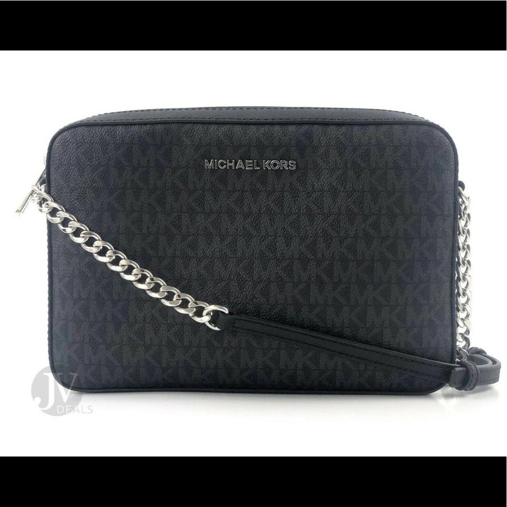 Michael kors jet set crossbody signature black